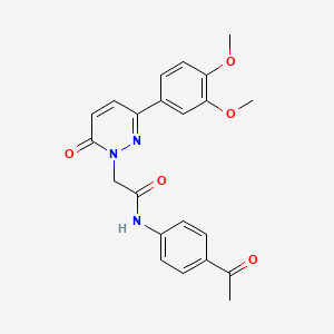 molecular formula C22H21N3O5 B2600205 N-(4-acetylphenyl)-2-[3-(3,4-dimethoxyphenyl)-6-oxopyridazin-1-yl]acetamide CAS No. 899989-84-5