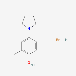 molecular formula C11H16BrNO B2600207 2-甲基-4-吡咯烷-1-基苯酚；氢溴酸盐 CAS No. 2418723-42-7