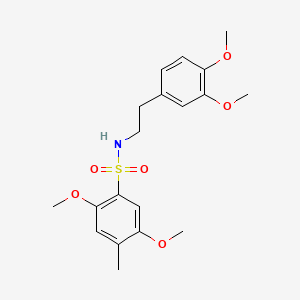 molecular formula C19H25NO6S B2600211 N-[2-(3,4-dimethoxyphenyl)ethyl]-2,5-dimethoxy-4-methylbenzenesulfonamide CAS No. 873579-30-7