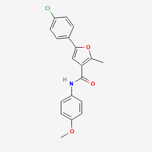 molecular formula C19H16ClNO3 B2600213 5-(4-氯苯基)-N-(4-甲氧基苯基)-2-甲基呋喃-3-甲酰胺 CAS No. 940996-71-4