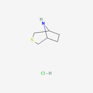 molecular formula C6H12ClNS B2600215 3-Thia-8-azabicyclo[3.2.1]octane hydrochloride CAS No. 1520084-35-8; 2173991-75-6