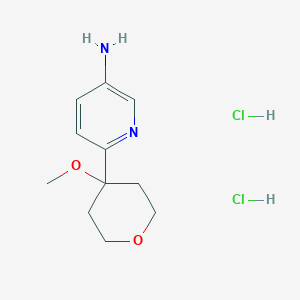 molecular formula C11H18Cl2N2O2 B2600216 6-(4-Methoxyoxan-4-yl)pyridin-3-amine dihydrochloride CAS No. 2230804-03-0