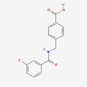 molecular formula C15H12FNO3 B2600225 4-{[(3-Fluorophenyl)formamido]methyl}benzoic acid CAS No. 925030-32-6