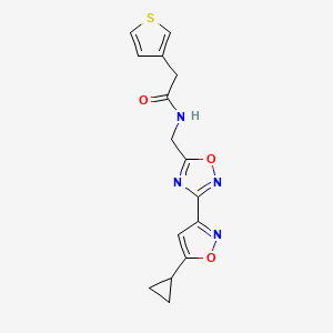 N-((3-(5-cyclopropylisoxazol-3-yl)-1,2,4-oxadiazol-5-yl)methyl)-2-(thiophen-3-yl)acetamide
