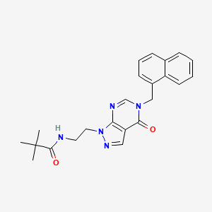 molecular formula C23H25N5O2 B2600233 N-(2-(5-(萘-1-基甲基)-4-氧代-4,5-二氢-1H-吡唑并[3,4-d]嘧啶-1-基)乙基)叔丁酰胺 CAS No. 921989-15-3