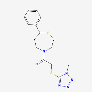 2-((1-methyl-1H-tetrazol-5-yl)thio)-1-(7-phenyl-1,4-thiazepan-4-yl)ethanone