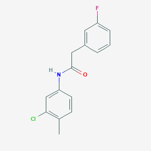 molecular formula C15H13ClFNO B260025 N-(3-chloro-4-methylphenyl)-2-(3-fluorophenyl)acetamide 