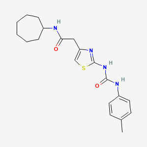 N-cycloheptyl-2-(2-(3-(p-tolyl)ureido)thiazol-4-yl)acetamide