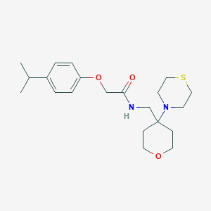 2-(4-Propan-2-ylphenoxy)-N-[(4-thiomorpholin-4-yloxan-4-yl)methyl]acetamide