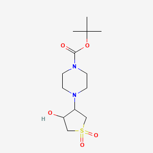 molecular formula C13H24N2O5S B2600275 Tert-butyl 4-(4-hydroxy-1,1-dioxidotetrahydrothiophen-3-yl)piperazine-1-carboxylate CAS No. 929808-85-5