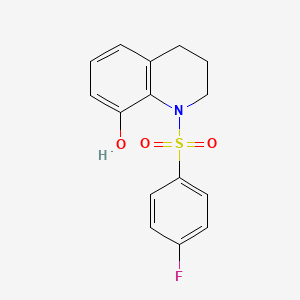 molecular formula C15H14FNO3S B2600276 1-(4-Fluoro-benzenesulfonyl)-1,2,3,4-tetrahydro-quinolin-8-ol CAS No. 385407-68-1