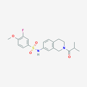 molecular formula C20H23FN2O4S B2600288 3-fluoro-N-(2-isobutyryl-1,2,3,4-tetrahydroisoquinolin-7-yl)-4-methoxybenzenesulfonamide CAS No. 955776-54-2