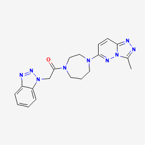 molecular formula C19H21N9O B2600290 2-(Benzotriazol-1-yl)-1-[4-(3-methyl-[1,2,4]triazolo[4,3-b]pyridazin-6-yl)-1,4-diazepan-1-yl]ethanone CAS No. 2320468-06-0