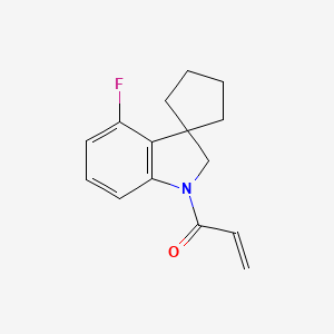 molecular formula C15H16FNO B2600291 1-(4-Fluorospiro[2H-indole-3,1'-cyclopentane]-1-yl)prop-2-en-1-one CAS No. 2191110-21-9