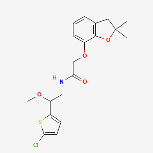 molecular formula C19H22ClNO4S B2600294 N-(2-(5-氯噻吩-2-基)-2-甲氧基乙基)-2-((2,2-二甲基-2,3-二氢苯并呋喃-7-基)氧基)乙酰胺 CAS No. 2034403-18-2