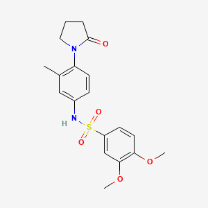 molecular formula C19H22N2O5S B2600299 3,4-二甲氧基-N-(3-甲基-4-(2-氧代吡咯烷-1-基)苯基)苯磺酰胺 CAS No. 941890-89-7