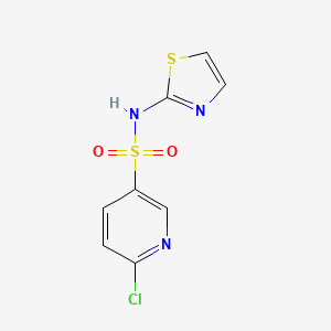 molecular formula C8H6ClN3O2S2 B2600305 6-chloro-N-(1,3-thiazol-2-yl)pyridine-3-sulfonamide CAS No. 622804-28-8