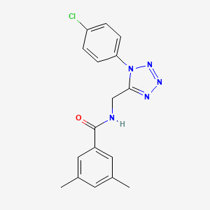 molecular formula C17H16ClN5O B2600306 N-((1-(4-chlorophenyl)-1H-tetrazol-5-yl)methyl)-3,5-dimethylbenzamide CAS No. 1005292-49-8