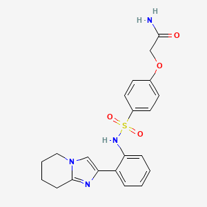 molecular formula C21H22N4O4S B2600323 2-(4-(N-(2-(5,6,7,8-tetrahydroimidazo[1,2-a]pyridin-2-yl)phenyl)sulfamoyl)phenoxy)acetamide CAS No. 2097901-09-0