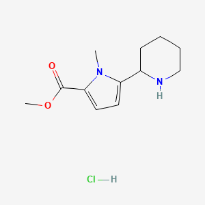 molecular formula C12H19ClN2O2 B2600329 Methyl 1-methyl-5-(piperidin-2-yl)-1H-pyrrole-2-carboxylate hydrochloride CAS No. 2171900-91-5