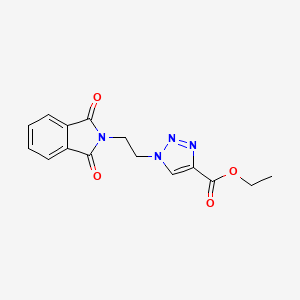 molecular formula C15H14N4O4 B2600331 ethyl 1-[2-(1,3-dioxo-1,3-dihydro-2H-isoindol-2-yl)ethyl]-1H-1,2,3-triazole-4-carboxylate CAS No. 1370596-81-8