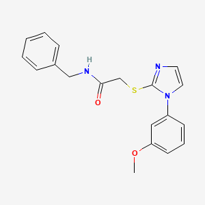 molecular formula C19H19N3O2S B2600337 N-benzyl-2-[1-(3-methoxyphenyl)imidazol-2-yl]sulfanylacetamide CAS No. 851132-48-4