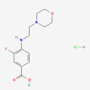 molecular formula C13H18ClFN2O3 B2600342 3-Fluoro-4-{[2-(morpholin-4-YL)ethyl]amino}benzoic acid hydrochloride CAS No. 2059999-67-4