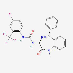 molecular formula C24H18F4N4O2 B2600350 1-(1-methyl-2-oxo-5-phenyl-2,3-dihydro-1H-1,4-diazepin-3-yl)-3-(4-fluoro-2-trifluorophenyl)urea CAS No. 1796921-82-8