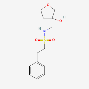 molecular formula C13H19NO4S B2600353 N-((3-羟基四氢呋喃-3-基)甲基)-2-苯乙磺酰胺 CAS No. 1916149-54-6
