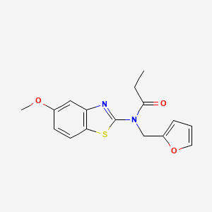 molecular formula C16H16N2O3S B2600363 N-(furan-2-ylmethyl)-N-(5-methoxybenzo[d]thiazol-2-yl)propionamide CAS No. 922370-79-4