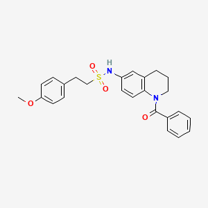 molecular formula C25H26N2O4S B2600372 N-(1-benzoyl-1,2,3,4-tetrahydroquinolin-6-yl)-2-(4-methoxyphenyl)ethanesulfonamide CAS No. 1021117-14-5