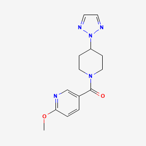 molecular formula C14H17N5O2 B2600373 (4-(2H-1,2,3-triazol-2-yl)piperidin-1-yl)(6-methoxypyridin-3-yl)methanone CAS No. 2199837-76-6