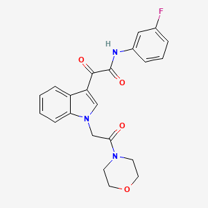 molecular formula C22H20FN3O4 B2600379 N-(3-fluorophenyl)-2-(1-(2-morpholino-2-oxoethyl)-1H-indol-3-yl)-2-oxoacetamide CAS No. 872857-20-0