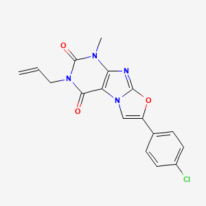 molecular formula C17H13ClN4O3 B2600380 3-allyl-7-(4-chlorophenyl)-1-methyloxazolo[2,3-f]purine-2,4(1H,3H)-dione CAS No. 899997-96-7