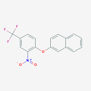 molecular formula C17H10F3NO3 B2600386 2-[2-硝基-4-(三氟甲基)苯氧基]萘 CAS No. 79567-19-4