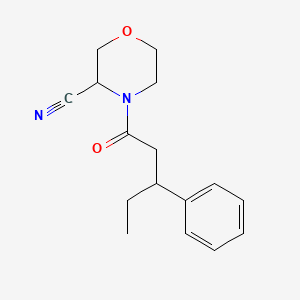 molecular formula C16H20N2O2 B2600387 4-(3-苯基戊酰基)吗啉-3-腈 CAS No. 1436174-63-8