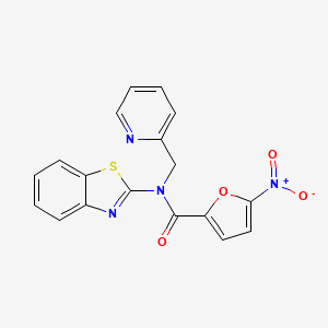 molecular formula C18H12N4O4S B2600394 N-(benzo[d]thiazol-2-yl)-5-nitro-N-(pyridin-2-ylmethyl)furan-2-carboxamide CAS No. 886902-77-8