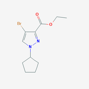 molecular formula C11H15BrN2O2 B2600396 ethyl 4-bromo-1-cyclopentyl-1H-pyrazole-3-carboxylate CAS No. 1856098-79-7