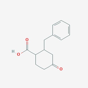 molecular formula C14H16O3 B2600399 2-Benzyl-4-oxo-cyclohexanecarboxylic acid CAS No. 418797-33-8