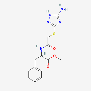 molecular formula C14H17N5O3S B2600400 methyl N-{[(3-amino-1H-1,2,4-triazol-5-yl)sulfanyl]acetyl}phenylalaninate CAS No. 1009527-42-7