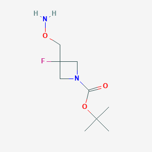 molecular formula C9H17FN2O3 B2600401 Tert-butyl 3-(aminooxymethyl)-3-fluoroazetidine-1-carboxylate CAS No. 2408968-63-6