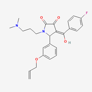 molecular formula C25H27FN2O4 B2600402 5-(3-(烯丙氧基)苯基)-1-(3-(二甲氨基)丙基)-4-(4-氟苯甲酰)-3-羟基-1H-吡咯-2(5H)-酮 CAS No. 620143-26-2