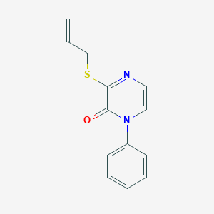 molecular formula C13H12N2OS B2600407 1-Phenyl-3-(prop-2-en-1-ylsulfanyl)-1,2-dihydropyrazin-2-one CAS No. 2415603-79-9