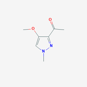 molecular formula C7H10N2O2 B2600411 3-乙酰基-4-甲氧基-1-甲基-1H-吡唑 CAS No. 2126163-67-3