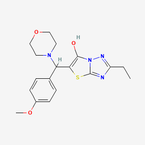 molecular formula C18H22N4O3S B2600413 2-乙基-5-((4-甲氧基苯基)(吗啉)甲基)噻唑并[3,2-b][1,2,4]三唑-6-醇 CAS No. 898346-34-4