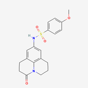 molecular formula C19H20N2O4S B2600431 4-methoxy-N-(3-oxo-1,2,3,5,6,7-hexahydropyrido[3,2,1-ij]quinolin-9-yl)benzenesulfonamide CAS No. 903339-76-4
