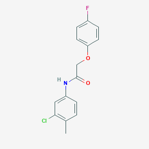 molecular formula C15H13ClFNO2 B260044 N-(3-chloro-4-methylphenyl)-2-(4-fluorophenoxy)acetamide 