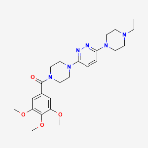 molecular formula C24H34N6O4 B2600447 (4-(6-(4-Ethylpiperazin-1-yl)pyridazin-3-yl)piperazin-1-yl)(3,4,5-trimethoxyphenyl)methanone CAS No. 898453-75-3