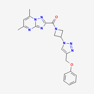 (5,7-dimethyl-[1,2,4]triazolo[1,5-a]pyrimidin-2-yl)(3-(4-(phenoxymethyl)-1H-1,2,3-triazol-1-yl)azetidin-1-yl)methanone