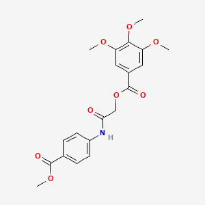 molecular formula C20H21NO8 B2600454 [2-(4-Methoxycarbonylanilino)-2-oxoethyl] 3,4,5-trimethoxybenzoate CAS No. 1209531-90-7